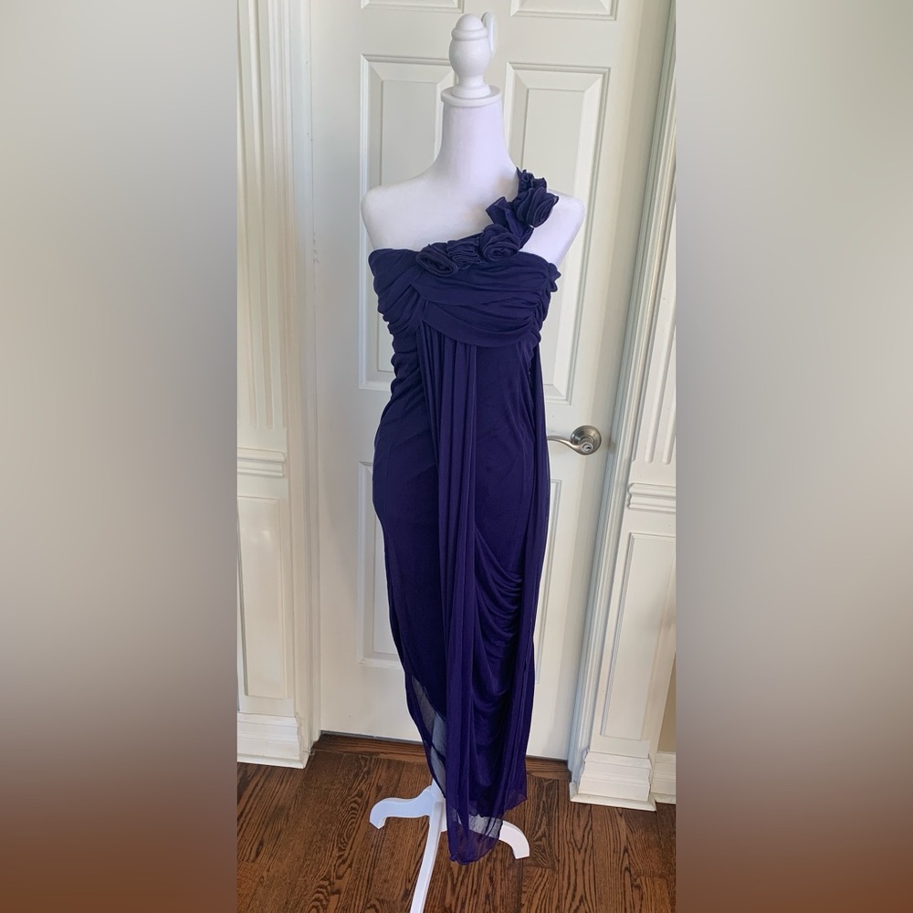 Roberta Bridal One Shoulder Deep Purple Dress